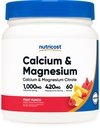 Nutricost Kalcijev magnezijev prah (Fruit Punch, 60 Serving) - podpora za kosti, brez glutena (iz kalcijevega citrata in magnezijevega citrata)