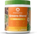 Neverjetna trava Zelena Superživila Imuniteta: Super Zeleni powder z vitaminom C, Cordyceps, Beet Root Powder & Reishi Gobe, Tangerine, 30 Servinges