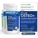 NatureCity True-Osteo+ Podpora za kosti z Ashwagandha – za moč in gostoto – na rastlinah osnovan kalcij z organskimi algeCal, magnezij, vitamin D3, K2, Silicijev in stres podporo 