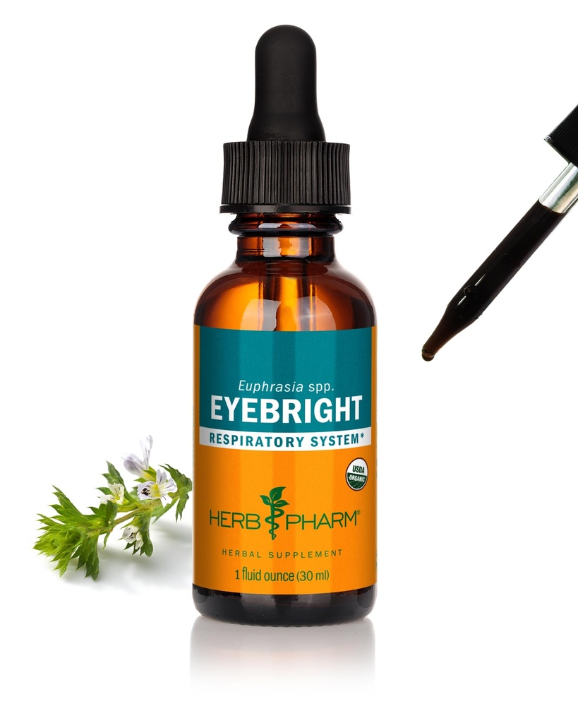 Herb Pharm Certified Organic Eyebright Tekoči ekstrakt za podporo dihalnega sistema - 1 Ounce, jasno