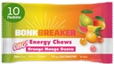 Bonk Breaker Energy Chews z elektroliti, Orange Mango Guava, Easy to Chew Energy Gummies, 10 Pack