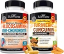 BioSchwartz Kurkumin z izvlečkom črnega popra 1500mg kompleks (1 mesec oskrbe) Plus Glukozamin Chondroitin MSM Trojna moč Skupna podpora dodatek (1 mesec oskrbe)