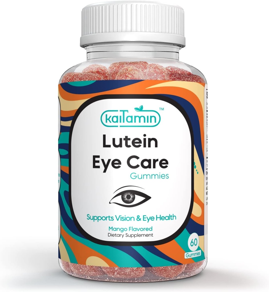Lutein & Zeaxantin Eye Supplement za odrasle - zaščita za oči - Yummy Mango arome Vegan, Glute-free, izdelan s kokosovim oljem. 60 Gummies