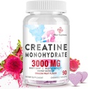 3000 MG Kreatin Monohidrat za ženske in moške, Kreatin tablete z BCAA in hidroliziranimi kolagenskimi žvečilnimi tabletami za učinkovitost in okrevanje, moč, aroma zmajevega sadja, 90 tablet
