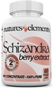 Schizandra Berry Extract – 10:1 Standardizirani ekstrakt z 2% Schizandrins – 1000mg na serviranje – 60 Veggie kapsule – Ne-GMO, Gluten-free – Tradicionalni kitajski zelišče