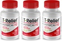 T-relief Arnica +12 Naravno lajšanje aktivnosti za bolečine v hrbtu bolečine v mišicah bolečine v mišicah in kompatibilnost, celotno telo hitro deluje olajšava za ženske in moške - 100 tablet (3 paket)
