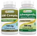 Best Naturals DIM dodatek 100 mg & Ashwagandha ekstrakt 500 Mg