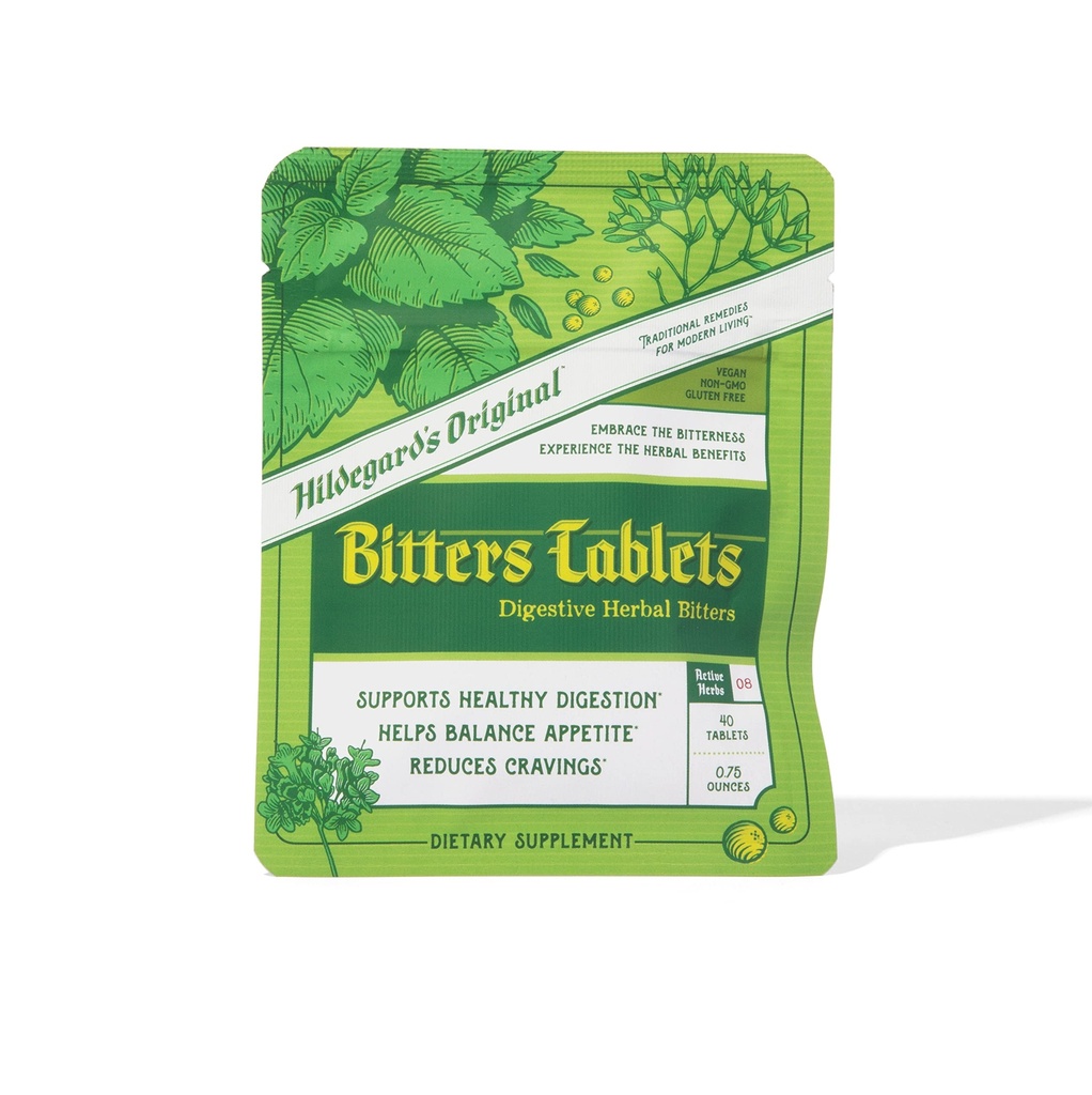 Hildegard's Original Bitters tablete: Zeliščni Remedy za podporo posting, Ledvična jetra čiščenje Detox & Popravila, Zgaga, & Prebavne dopolnila