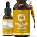 Organski Ginkgo Biloba Extract Tekoči dodatki, Brain & Focus Support, 98% Absorpcija, Vegan, Non-GMO, Alkohol & Gluten Free - 4 Fl Oz