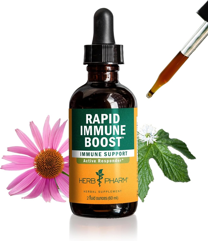 Herb Pharm Organski hitri imunski boost: hitro absorbira tinktura za odrasle, Echinacea Tinkture z Goldenseal, Ginger Extract & Elderberry, Imunska podpora dodatek & Wellness Aid, 2 Oz