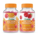 Življenjski kalcij z vitaminom D + kalcij Magnezij, Gummies Bundle - odlično degustacijo, vitaminski dodatek, brez glutena, brez GSO, žvečljivi