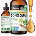 BIO KRAUTER® Menopause Dodatki za ženske* - Dong Quai Kapljice 4 Fl.Oz 56 Dnevi dobave - Vegan Angelica Root Tinkture za podporo Menopause - Alkohol in sladkor brez - Sprostitev in ženske Wellness