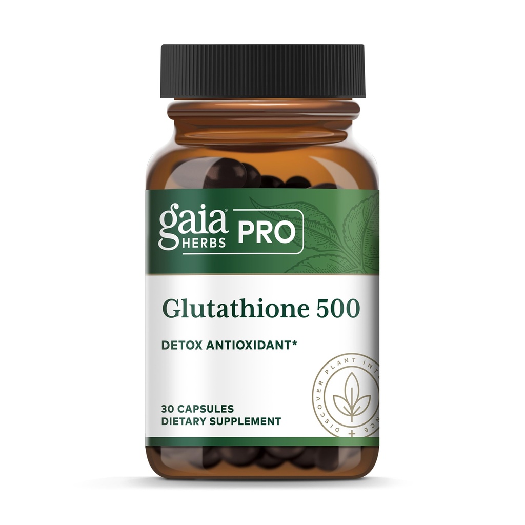 GAIA HERBS PRO Glutathione 500 - Antioxidant Supplement Supports Cellular Health* - Supplement with Glutathione for Men & Women - Vegan, Gluten-Free, Soy-Free - 30 Capsules (30 Servings)