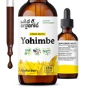 Wild & Organic Yohimbe Dodatki za moške in ženske - 5 mg Yohimbine Tekoči ekstrakt kapljice - Pausinystalia Yohimbe Bark Tinkture - Vegan, Alkohol brez - 2 fl oz