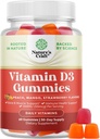 Narava Presadki Vitamin D3 Gumiji za dnevno wellness - Okusno D Odrasli z 2000 i.e. na serviranje mišic kosti in imunske podpore Ne-GMO želatina Gluten brezplačno (30 dnevna zaloga)