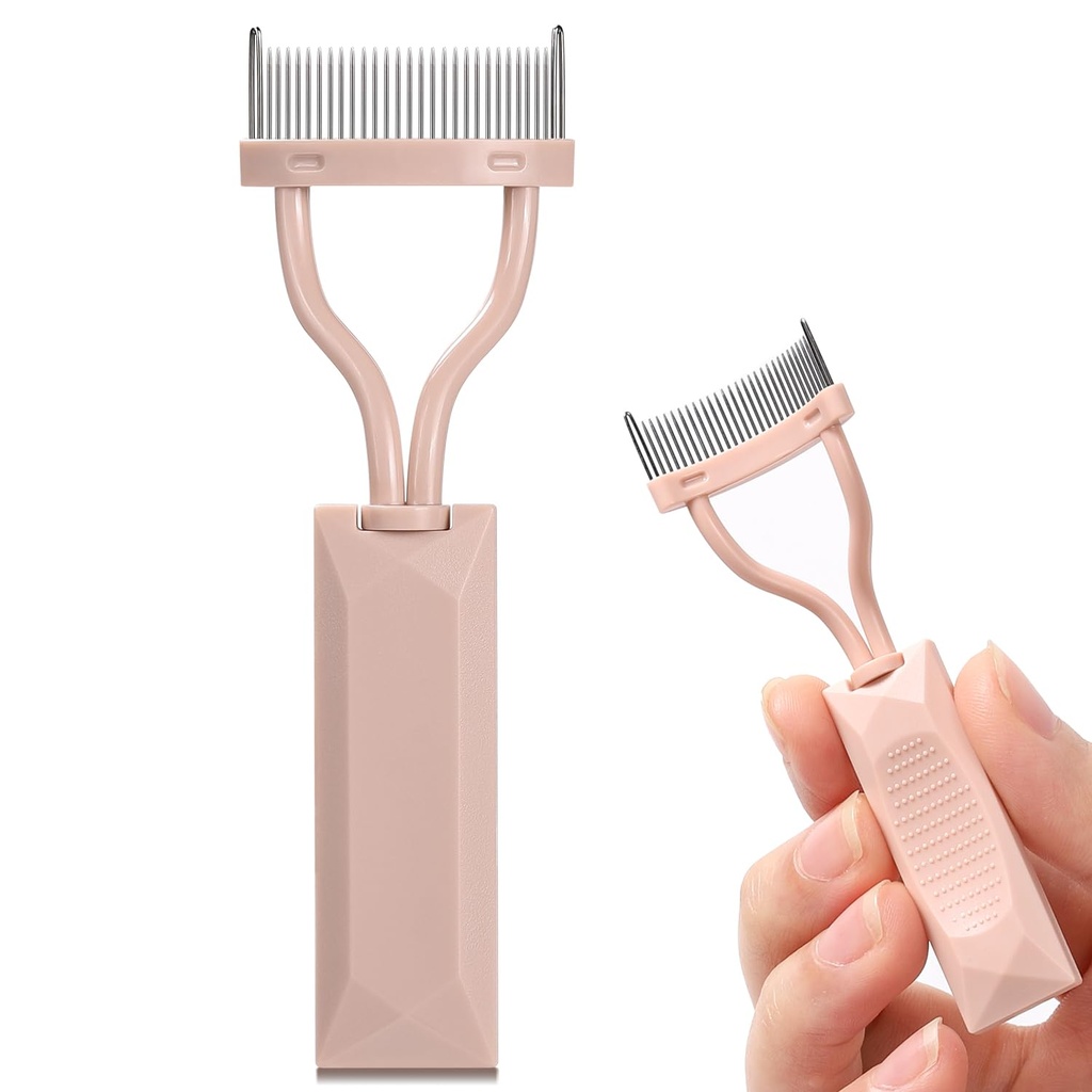 Trepalnica Comb Ločilnik, Arc Definitor lash Comb ličila Mascara Comb Aplicator z odejo, Eye kozmetični čopič orodje (Naked Pink)