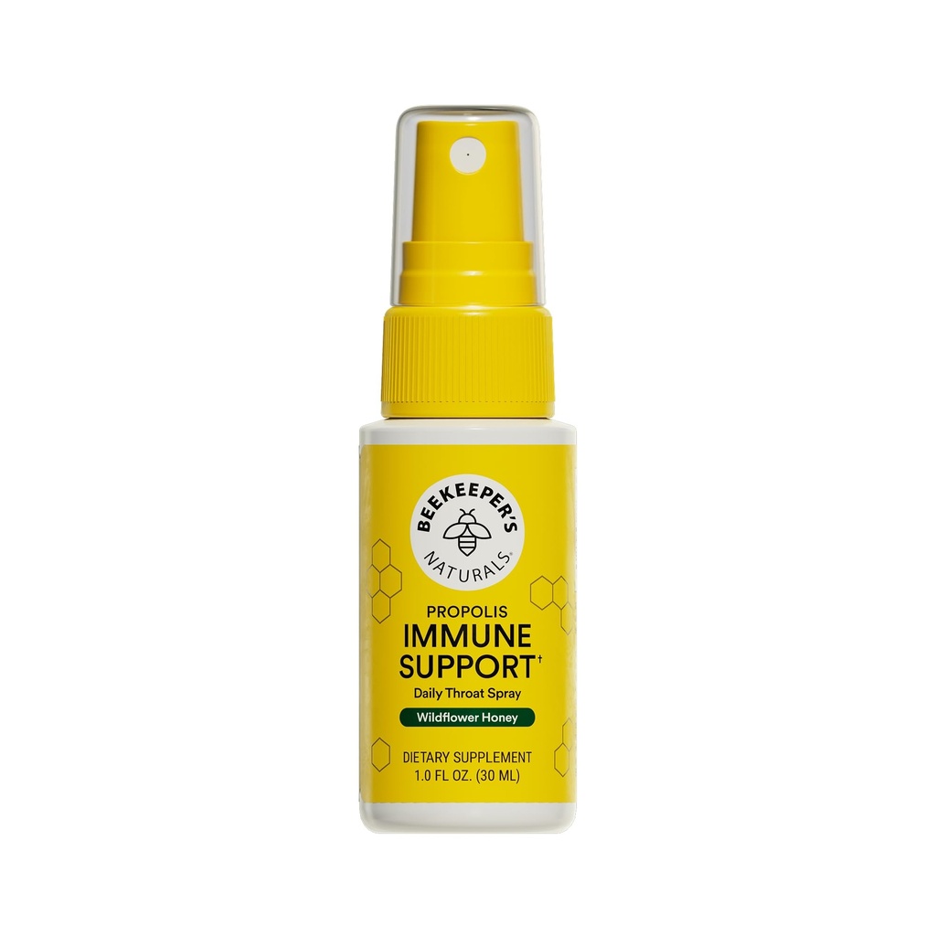 Propolis Troat Spray by Beekeeper's Naturals - 95% Bee Propolis Extract, naravna imunološka podpora & boleče grlo Relief - Antioksidanti, Keto, Paleo, Gluten-free (1.0 oz)(Pack of 1)