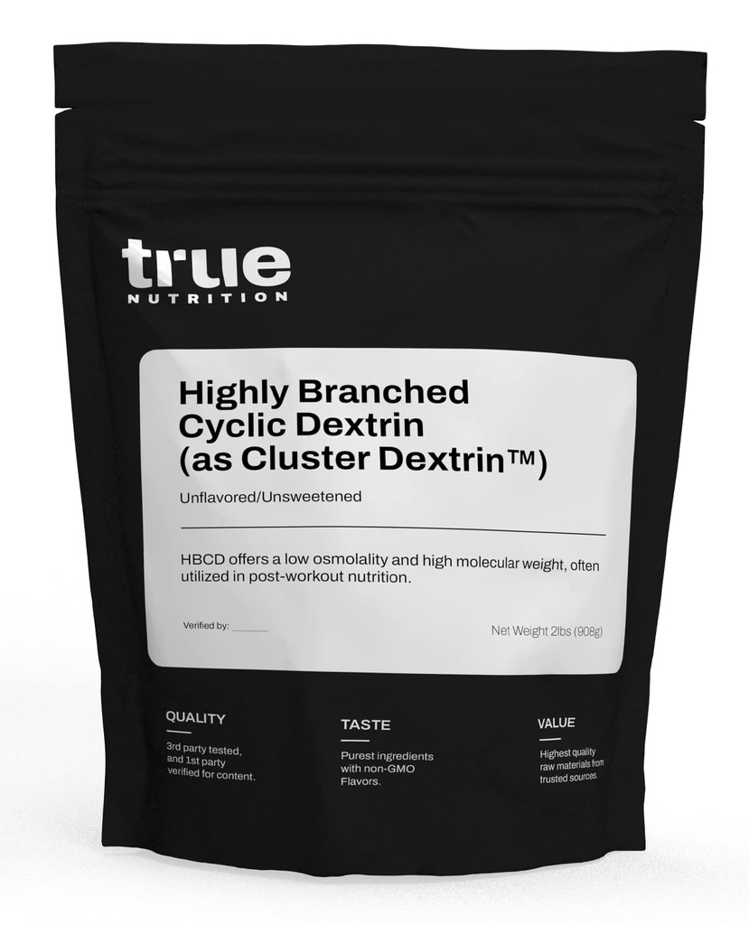 True Nutrition - Visoko razvejani ciklični dekstrin - ogljikovi hidrati v prahu za trajno energijo intra-workout, izboljšano okrevanje mišic po treningu - Vegan in ne-GMO - Unflavored 2lb.