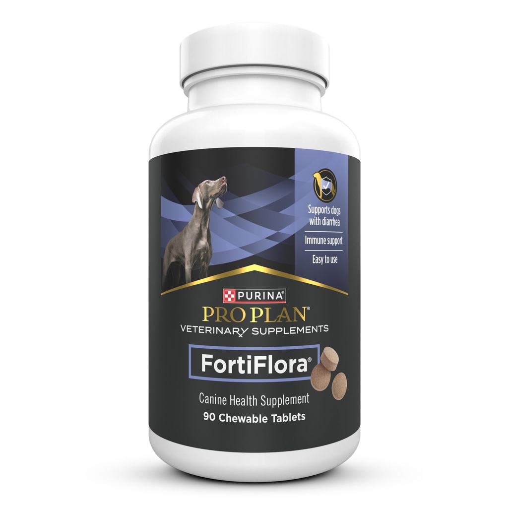 Purina Pro Plan Veterinarska dopolnila FortiFlora Probiotiki za pse žvečljive tablete za prebavni črevesje zdravje in driska - 90 ct. kanister