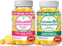 Lunakai Collagen in vitamin D3 Gummies Bundle - Ne-GMO dopolnila proti staranju za moške in ženske - Imuniteta, podpora kosti in razpoloženja Gummy za odrasle - 30 dni