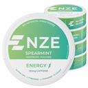 NZE Kofein Nootropne vrečke (Spearmint) - Energijske vrečke s 50 mg kofeina, Alpha GPC, L-tirozin in L-teanin brez sladkorja ali umetnih sladil - 15 vrečk na pločevinko - 5 pakiranj
