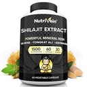 Nutrivein Premium Pure Himalajan Shilajit za moške in ženske - 1500 mg - 60 Kapsule- Močan Resin Extract Pomešan z irskim morskim mossom, Tongkat Ali, & Ashwagandha - Vitalnost, jasnost, & zmogljivost