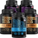 MEDCHOICE Turmeric & Ginger (240ct), Sleep Melatonin (180ct) in Nootropic Brain (60ct) Dodatek Bundele - Wellness Trio za možgane, spanje, in imunske podpore - Vegan, Non-GMO, Gluten-free