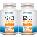 2 v 1 Visoka jakost Formula 90mcg Vitamin K2 (MK7) in 5000 i.e. vitamin D3 dodatek za zdravje kosti in srca 