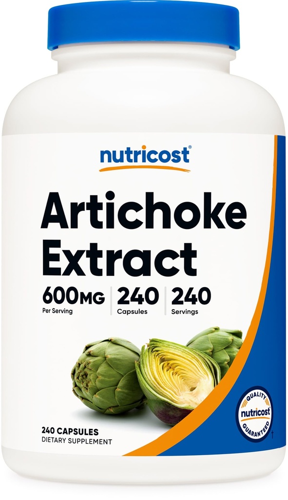 Nutricost Artichoke Extract 600mg, 240 Vegetarijanske kapsule - Gluten Free, Non-GMO