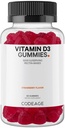 Codeage Vitamin D3 Gummy Vitamini, Vitamin D3 5000 IU Gumies Cholekalciferol 125 mcg - 2-mesečna zaloga - Mehki pektin na osnovi, brez živalskega želatina Vitamini Gummy, Jagoda, Gluten-free - 60 Gumies
