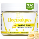 Zero Sugar - Banana krema Elektroliti v prahu - osvežilna Hidracija - Kofein brez energije z vsemi naravnimi sestavinami - Vegan, Keto & Paleo - Brez sladkorja Elektroliti v prahu pijača v prahu Mix - 37 Strežnice
