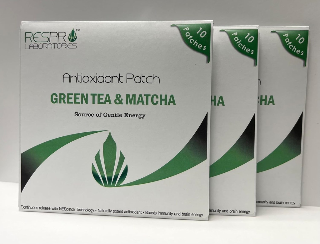 Respro Labs Naravni antioksidant obliž z zelenim čajem (EGCG) & Matcha, kontinuirano sproščanje - 10 obliži