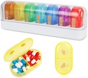 FYY potovalne tablete Organizator, 14 Kompartmenti Daily tablet Organizator Prenosna tabletke Primer Daily Pill Škatla za Purse Pocket obdržati vitamine, Cod Jetra olje,Dobave in zdravila-bela