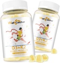 Vitamin D3 K2 Gummies - Vitamin D3 5000IU K2 (MK-7) 120mcg Dopolnila z vitaminom B kompleksni sladkor brez za odrasle otroke podpira kosti moč zob Imune Mango Flavor 60 Število 2 Pakiranja