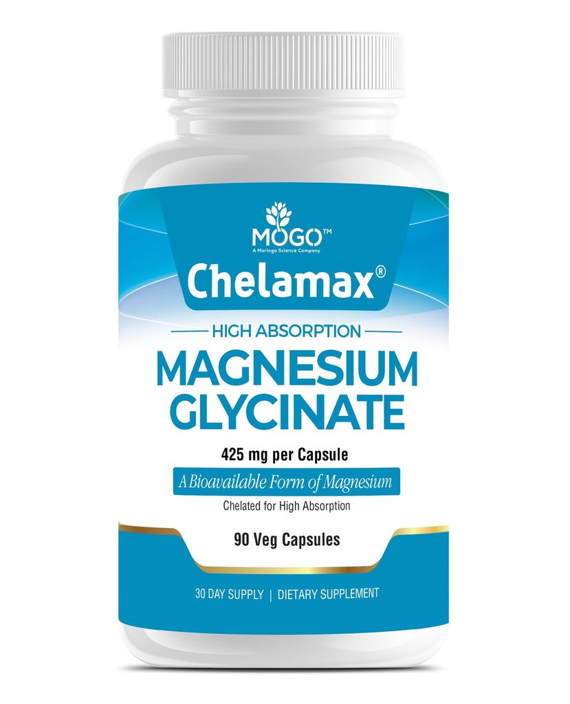Chelamax Magnezij Glicinat. Mrtvo morje Izvorno, 100% kelirani magnezij za podporo spancu, mišice Cramps, zdravje kosti. Izdelano v ZDA, 3rd Party Tested,Heavy Metal Free,Glicinato de Magnesio kapsule.