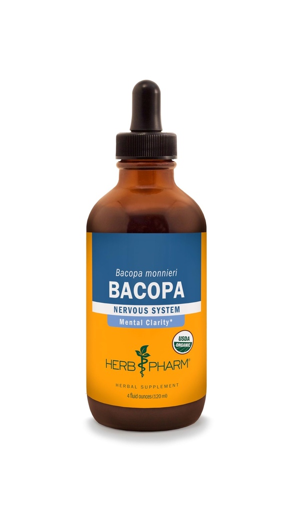 Herb Pharm Certified Organic Bacopa Liquid Extract za podporo možganov - 4 Ounce