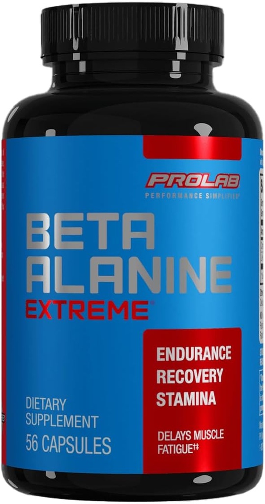 Prolab Nutrition Beta Alanine Extreme z Carnosyn, 3200mg High Potency, Pospešuje vzdržljivost in zamude utrujenost (56 Caps)