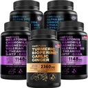 MEDCHOICE Turmeric & Ginger (120ct), Sleep Melatonin (180ct) in Nootropic Brain (120ct) dodatek Bundele - Wellness Trio za možgane, spanje, in imunske podpore - Vegan, Non-GMO, Gluten-free