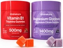 KINDNATURE Moč Duo: Magnezij & Vitamin B1 Gummies Bundle – Izboljšana energija in živčna podpora, Okusno & žvečljivo