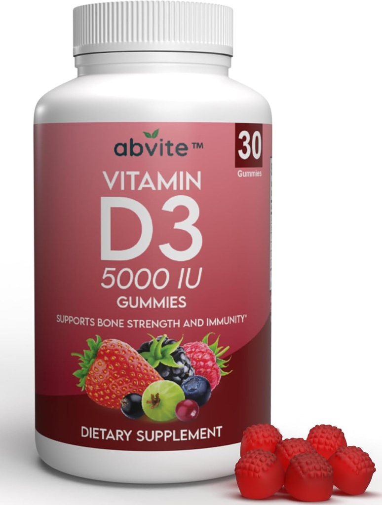 Rastlinsko-na osnovi ekstra moč Vitamin D3 5000IU dopolnilne žvečilke. Brez glutena in brez umetnih arom. Podpira zdravje kosti in imuniteto. Izdelano v ZDA .30 Count (30 Day Supply)