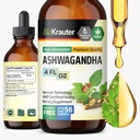 BIO KRAUTER Ashwagandha Tekoče kapljice - Ashwagandha dopolnila za mir - Veganske Mood podpore kapljice - Alkohol in sladkor brez - 4 Fl.Oz.