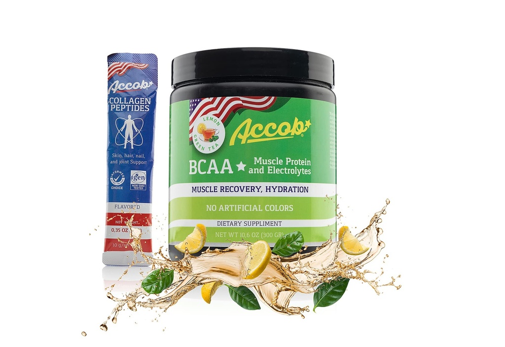 BCAA Powder Lemon Green Tea-Pre ali Post Workout, Muscle Recovery Drink z aminokislinami + elektroliti,7,2g BCCA za moške in ženske-30 Serving +10g kolagen peptidi