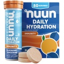 Nuun Immuniteta Elektrolitske tablete z vitaminom D, C, E, & A, ingver, Bezgove jagode, magnezij & 4 drugi Eterični elektroliti, Vegan, borovničev tangerin, 8 Pack (80 Servings skupaj)