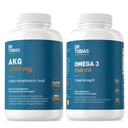 Dr. Tobias AKG Supplement & Omega 3 ribje olje, podpora Celularna energija in splošno zdravje z AKG in trojno močna Omega 3 EPA & DHA, Non-GMO