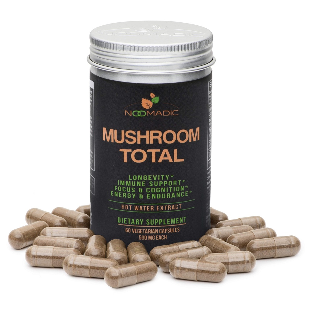 Noomadična goba skupaj, 60 kapsul, 500mg, 30% beta glukanov, adaptogena goba kompleks levov Mane, Turčija rep, Chaga, Reishi, Cordyceps, Izvleček tople vode, sadna telesa.