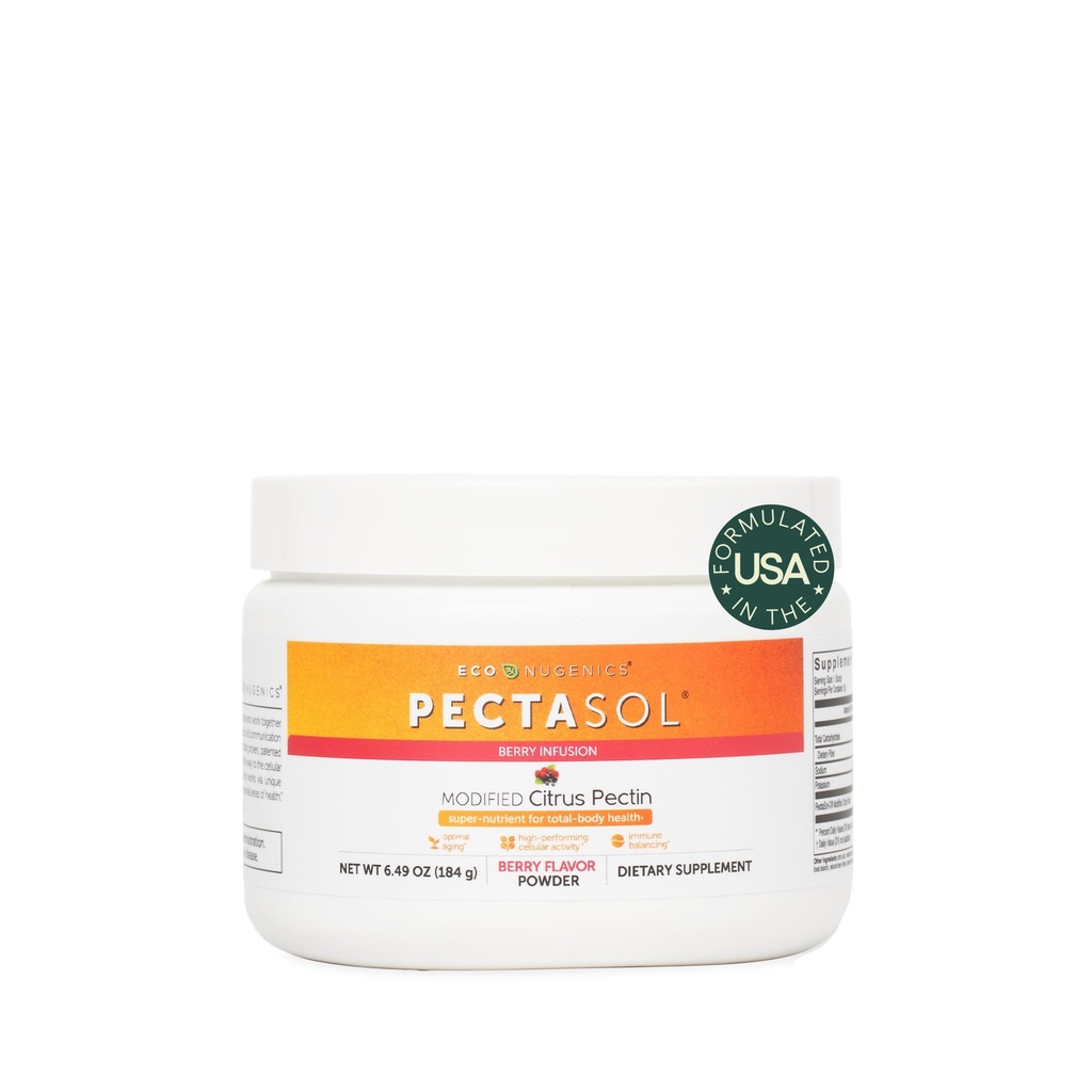 PectaSol modificirani Citrus pektin – 184g Berry prašek – kompletno zdravstveno dopolnilo za podporo srcu, imunski sistem, vnetje odziv in zdravo staranje + ohranjanje zdrave ravni galektin-3