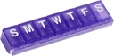 EZY DOSE Weekly (7-Day) Planner tablete, Medicine Case, Vitamin Organizator Box, Veliko zaklepanje Kompartmenti za varno predpisovanje in preprečevanje nenamerno razlitje, Purple