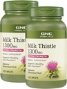 GNC Herbal Plus mleko Thistle 1300mg, Twin Pack, 120 Caplets na steklenico, Podpira zdravo delovanje jeter