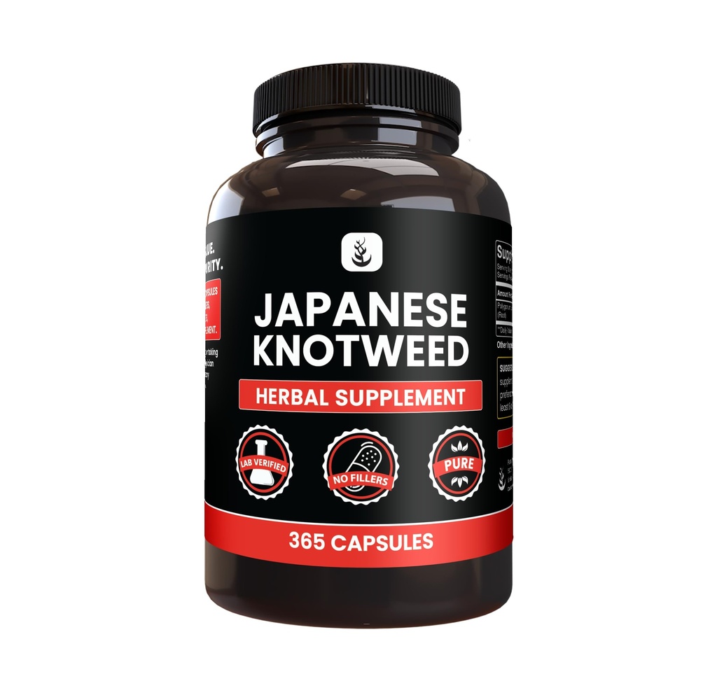 PURE POREKLA SESTAVINE Japonski Knotweed, (365 kapsul) Brez magnezija ali riževih polnil, vedno čista, laboratorij preverjen
