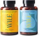 Wile Perimenopavzae Support & 40+ Podpora obdobju, 2-pak, PMS Relief & Menopause Dodatki za ženske, (2) Steklenice po 60 kapsul vsak, 120 Skupaj